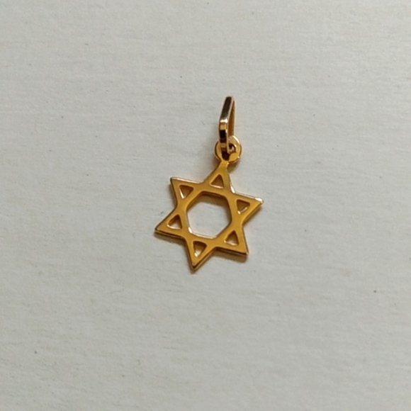 18k yellow gold Star of David pendant - Picture 1 of 3